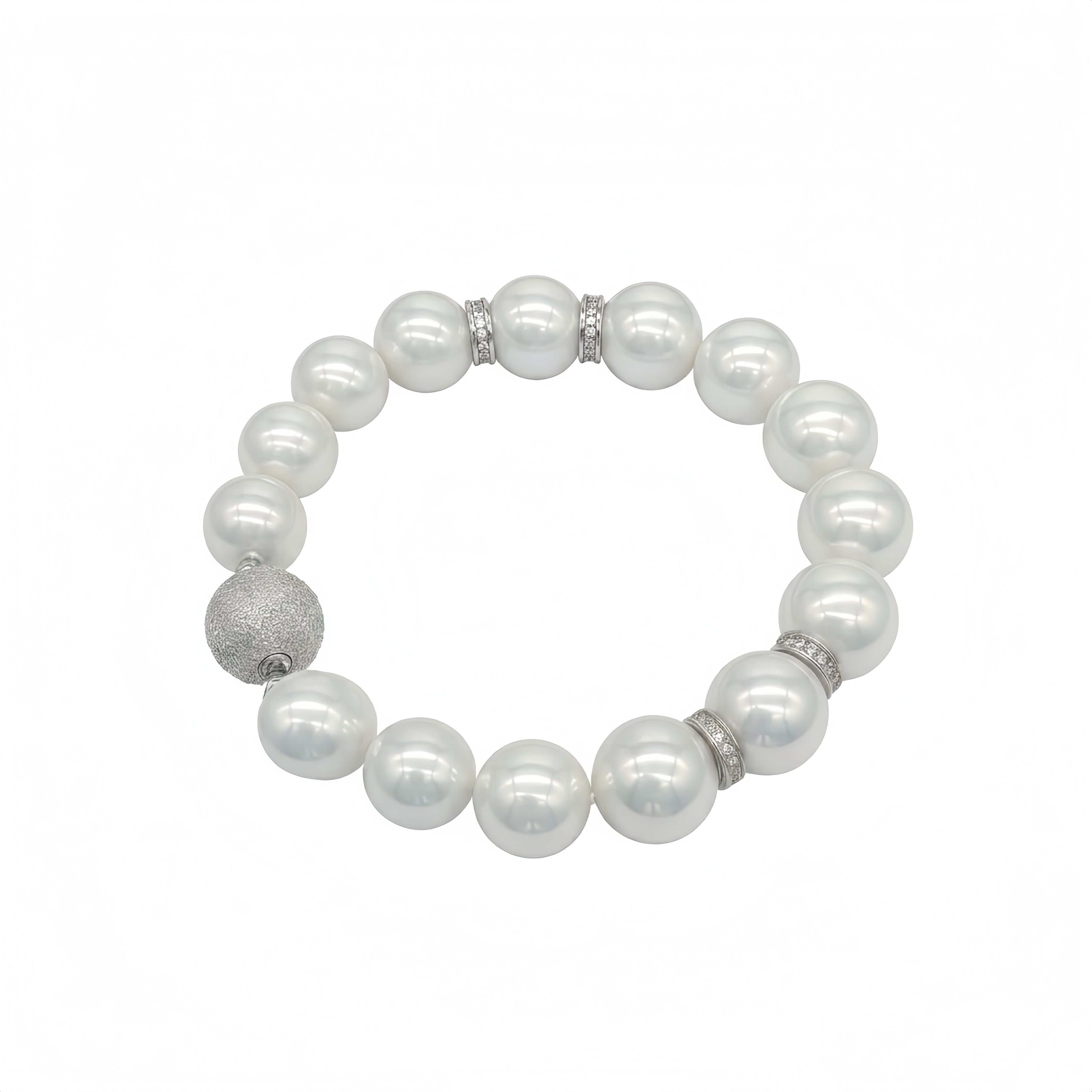 Arctic Silk Pearl Bracelet Silver