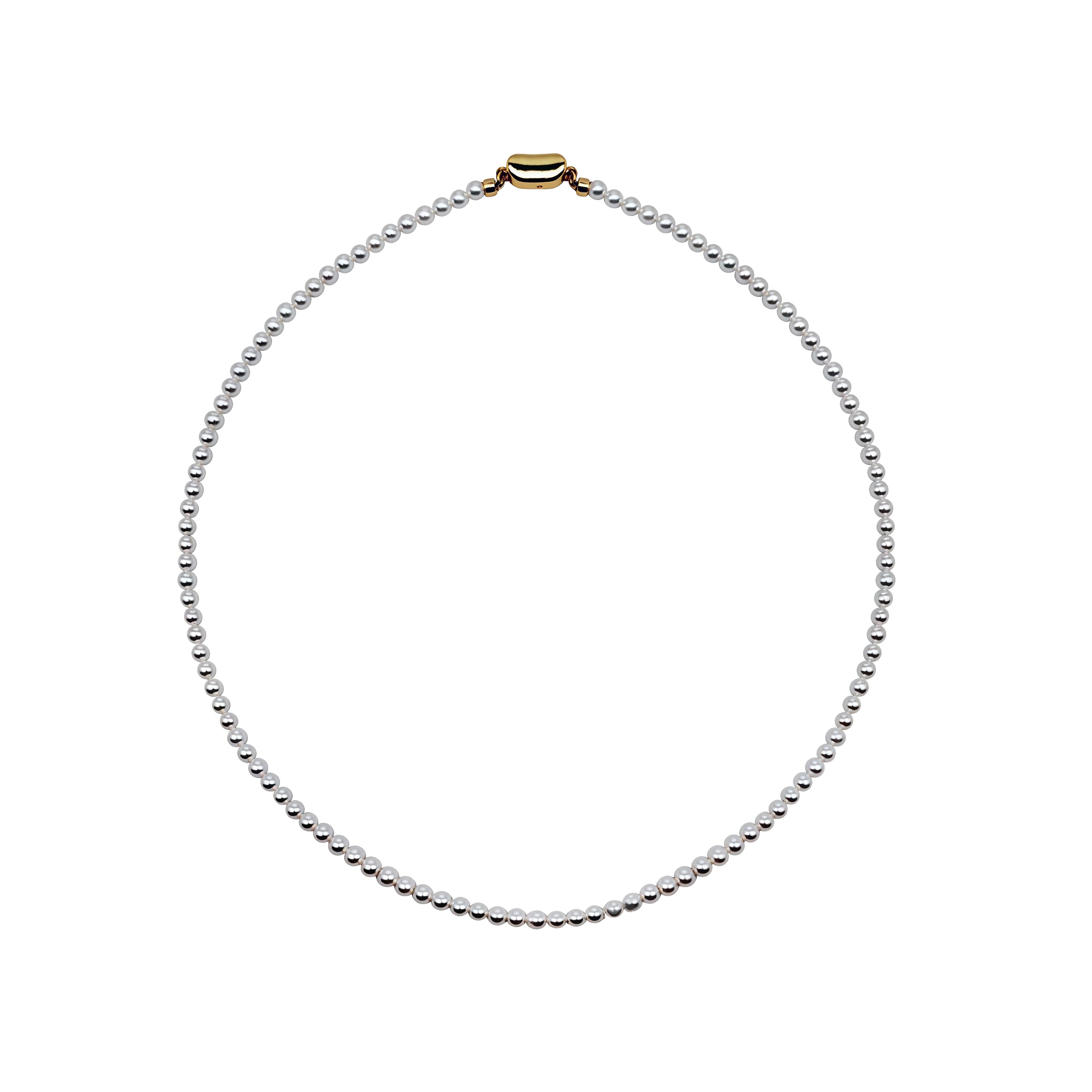 Petite Aurora Round Pearl Strand Necklace with 18K Gold Vermeil Clasp