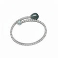Tahitian & Akoya Dual-Pearl Open-Cuff Bracelet