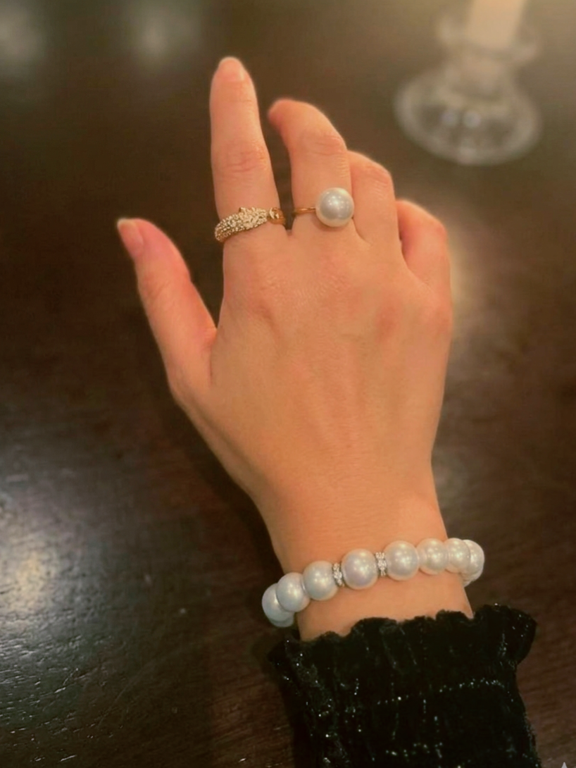 Arctic Silk Pearl Bracelet Silver