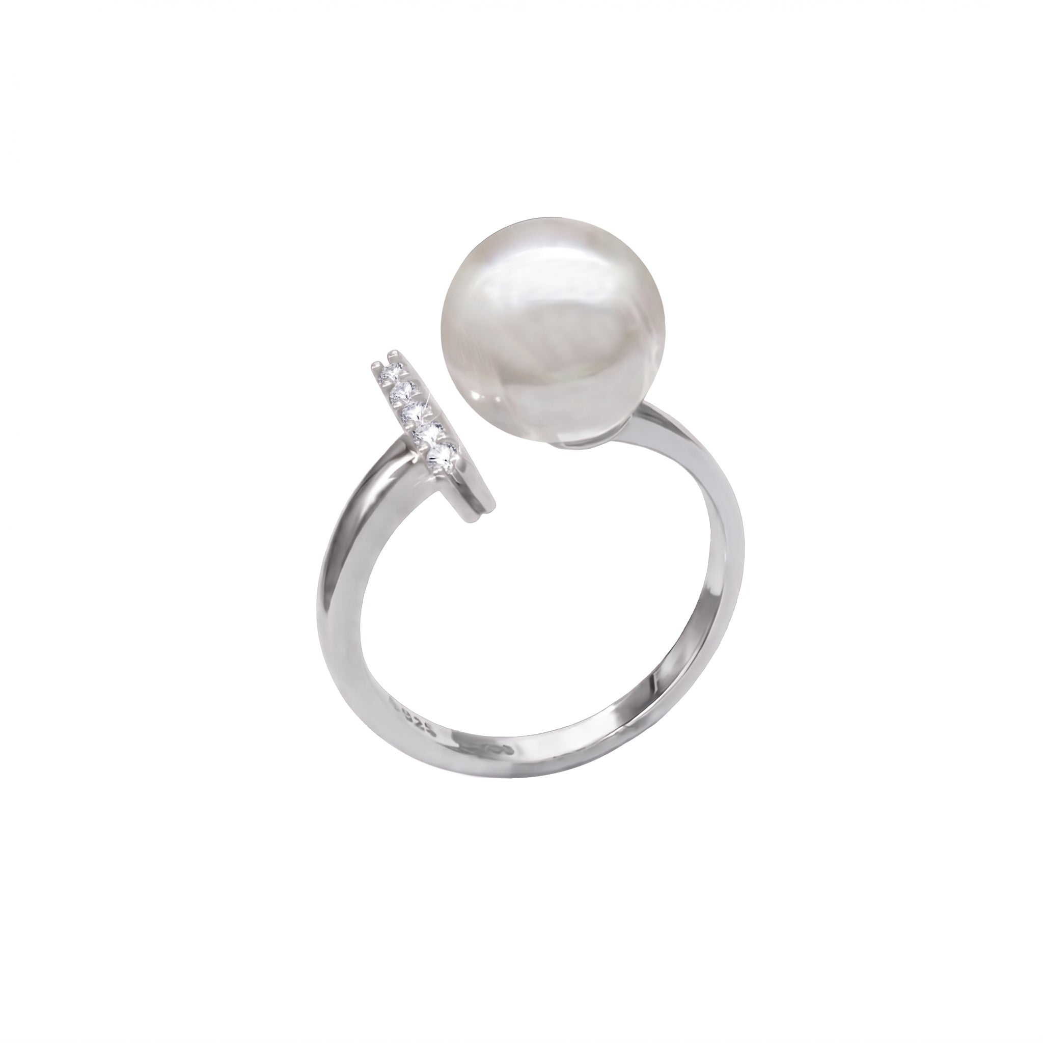 The Aurora Minimalist Pearl Ring Silver