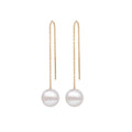 Aurora Elixir Earrings Japanese Akoya Pearl 18K Gold Threader Earrings