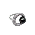 Silver Eclipse Tahitian Pearl Ring