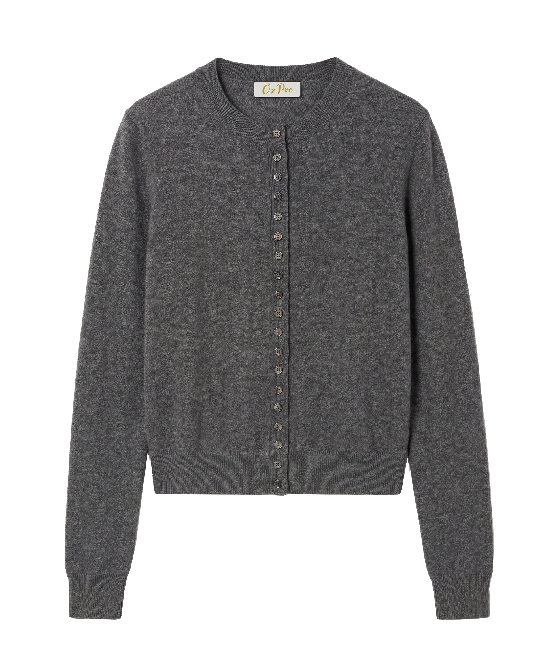 Cashmere Crew Neck Short Cardigan