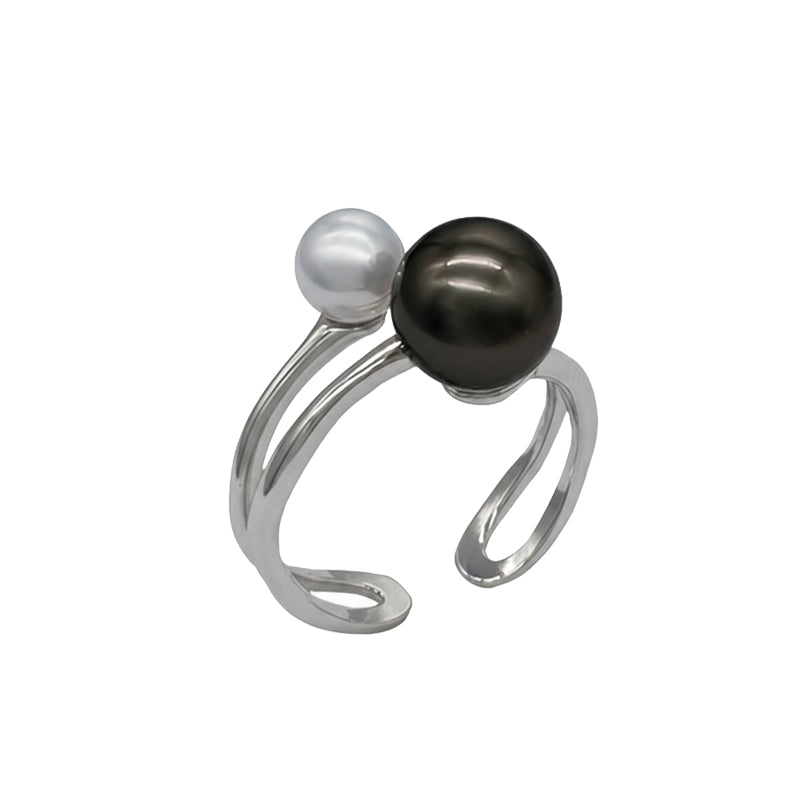 Tahitian & Akoya Dual Pearl Ring