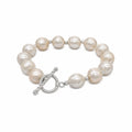 Keshi Freshwater Pearl Bracelet with Silver Beads OT Clasp