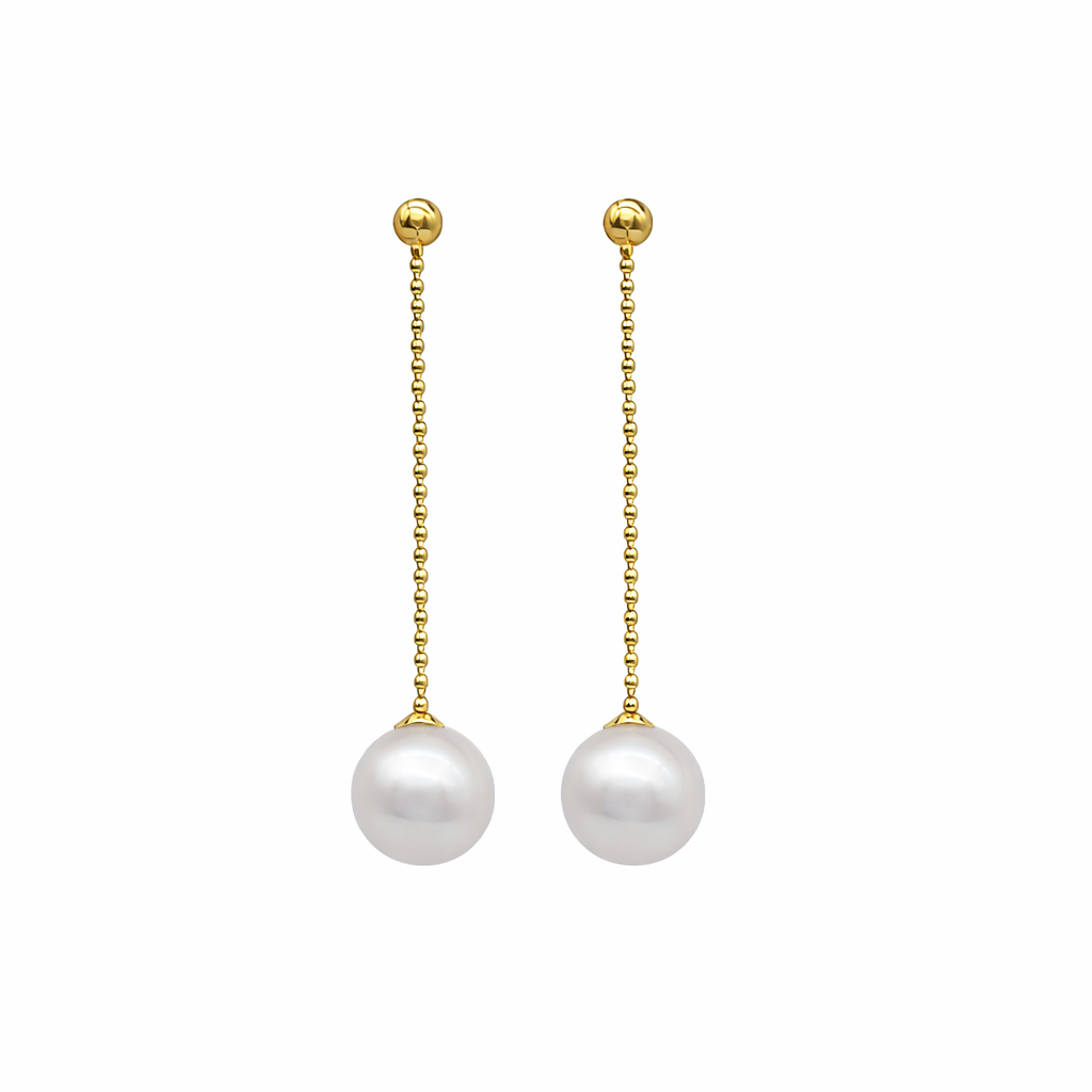 Dew Pearl Drop Earrings 18K Gold Vermeil