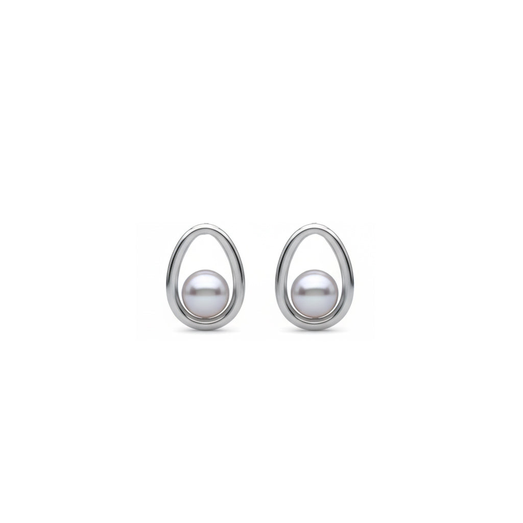 Halo Oval Pearl Studs
