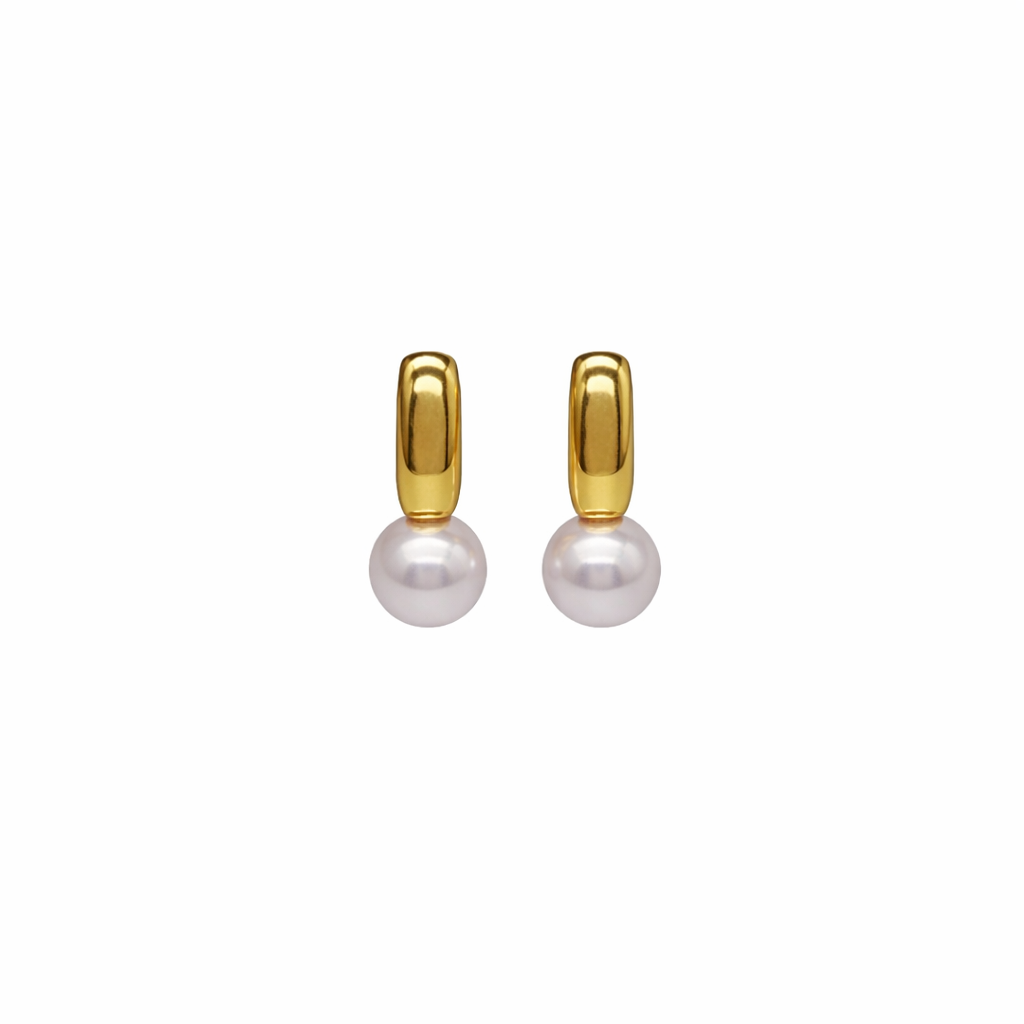 Sunlight Pearl Studs Earrings 18K Gold Vermeil